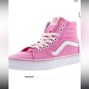 Pink canvas high top sk8-hi vans prism pink